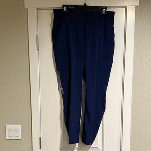 Scrubstar Women's Dark Blue Cargo Petite Scrub Pants